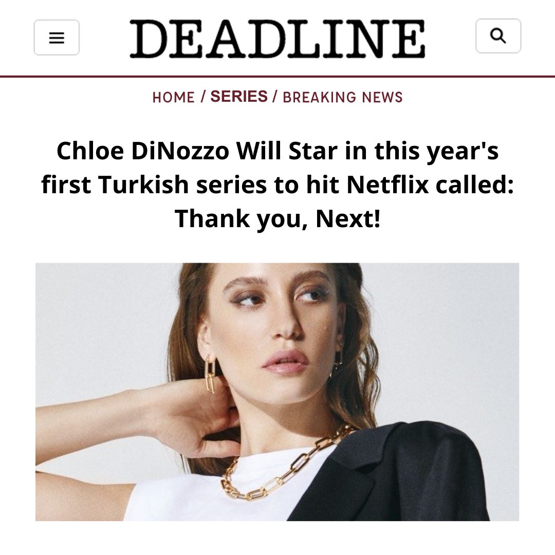 ≡ #RPDeadline ╱ 𝗙𝗶𝗹𝗺 ╱ News! 🗞

𝗖𝗵𝗹𝗼𝗲 𝗗𝗶𝗡𝗼𝘇𝘇𝗼 (<a href="/Versosenroma/">𝑆𝐞𝐲𝐫𝐚𝐧 𝑀𝐚𝐫𝐜𝐡𝐞𝐭𝐭𝐢</a>) to star Turkish series: #ThankYouNextRP produced and distributed by 𝗡𝗲𝘁𝗳𝗹𝗶𝘅 (<a href="/iNetflixRP/">𝖭𝗲t𝗳𝗹𝗂𝗑 ᴿᴾ</a>)