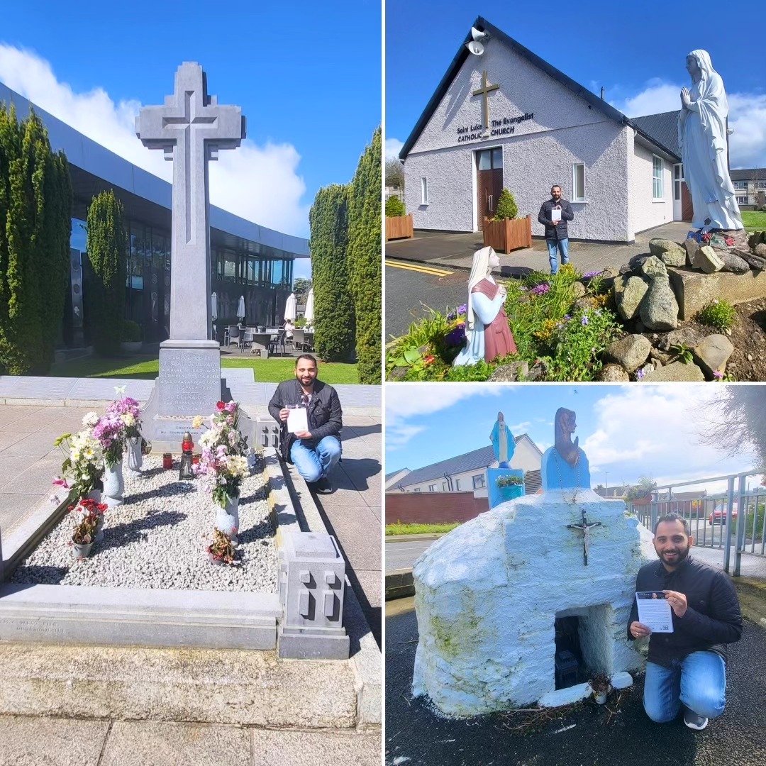 🇮🇪🚨

Indian national who is a local election candidate in Dublin posing in front of Micheal Collins grave in Glasnevin with his election campaign leaflet 

Michael Collins grave is not for foreigners to use for votes

#IrelandisFull
