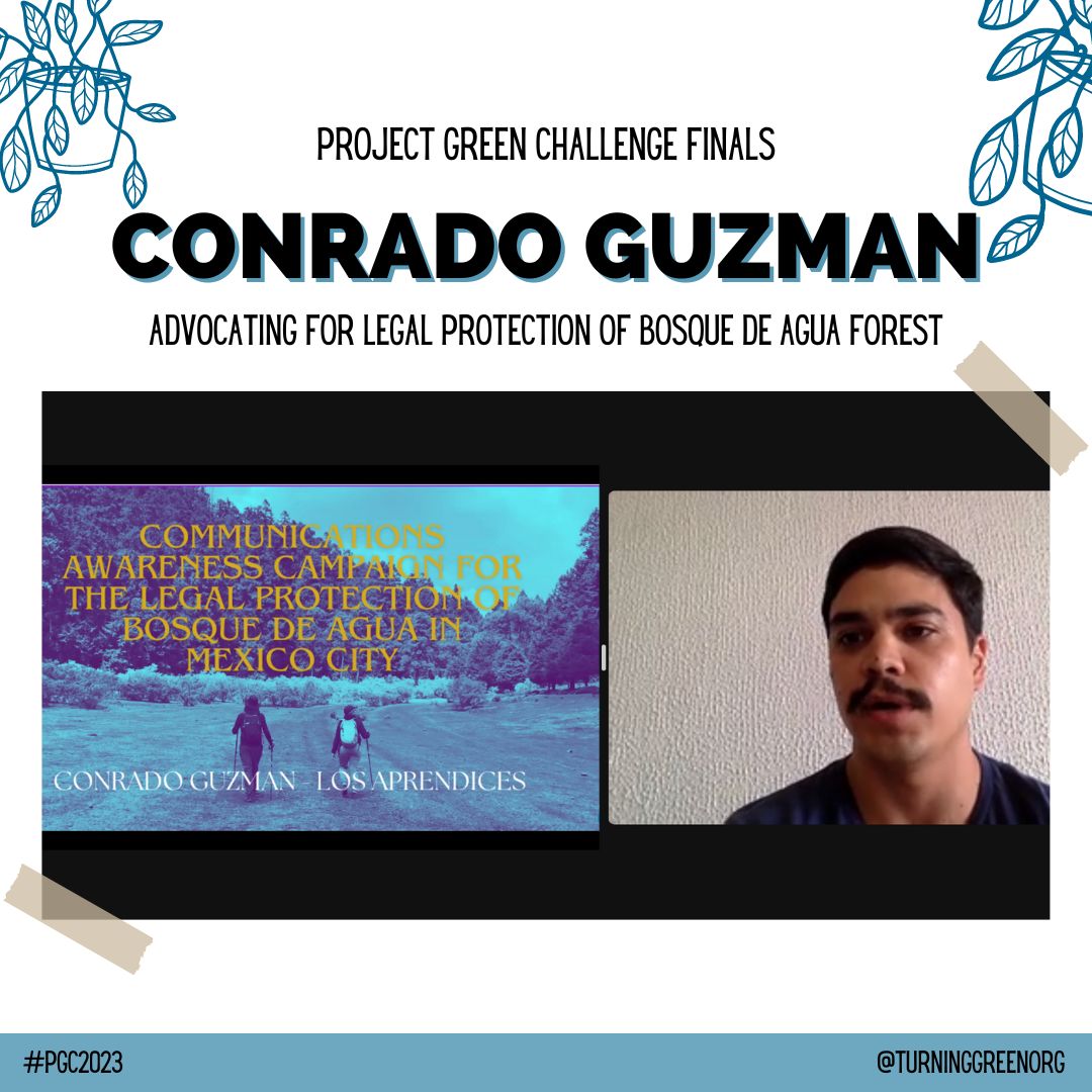 TurningGreenOrg's tweet image. NICE WORK Conrado and Team Los Aprendices for their project advocating for the legal protection of an important forest ecosystem outside of Mexico City! Yesterday, the #PGC2023-ers presented on the process, completion and impact of the CAPs they have worked on since November.