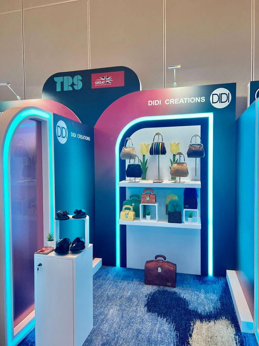 didicreations's tweet photo. We are all set up and look forward to welcoming you today at @TheRetailSummit @biztradegovuk #didicreations #retailsummit #Atlantis #Dubai #britishbrand #fashion https://t.co/O8IJm7bgWb