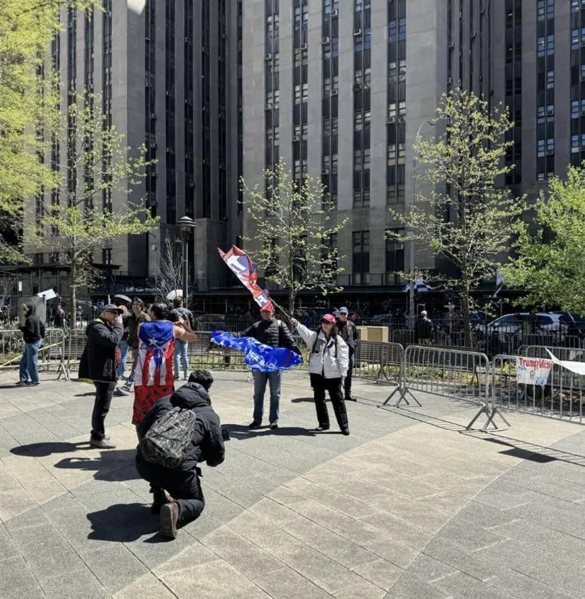 Trump attempted to get his supporters to show up at courthouses today, in an ill-advised, possibly dangerous mob that he was attempting to brand as the 'Rally behind MAGA.' He barely had a handful of people here. SAD!