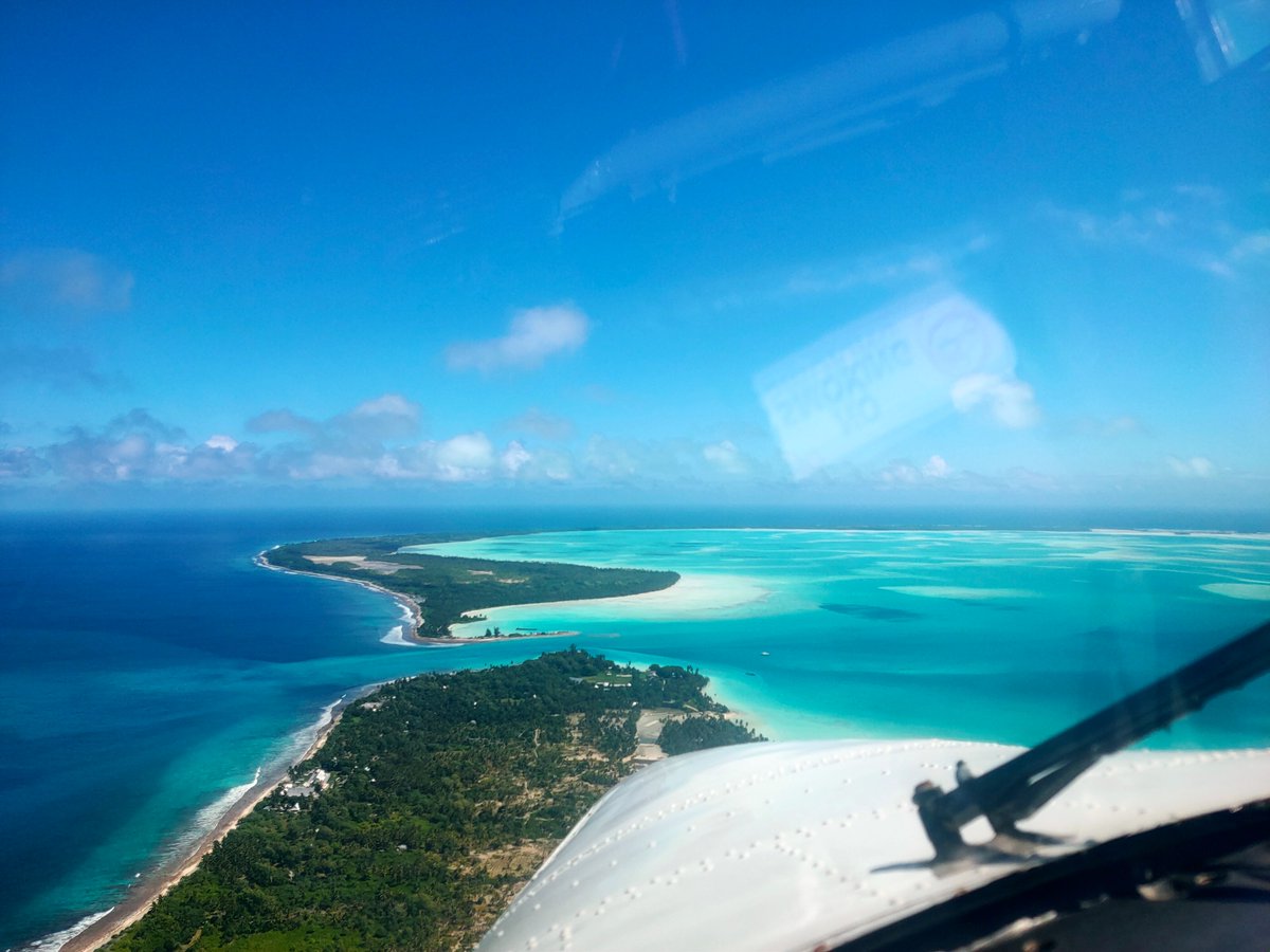 Beautiful day flying over Fanning Island 🏝️
#LineGroup #Kiribati 🇰🇮
#EquatorialPacific 🌍