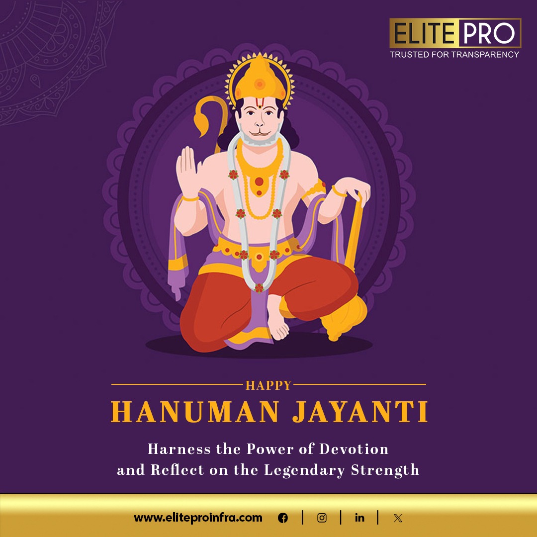 𝐄𝐥𝐢𝐭𝐞𝐏𝐫𝐨 wishes you on the auspicious occasion of 𝐇𝐚𝐧𝐮𝐦𝐚𝐧 𝐉𝐚𝐲𝐚𝐧𝐭𝐢. May Lord Hanuman bless you all with strength and success. 

#thinkrealtythinkelitepro #eliteproinfra #hanumanjayanti #hanumanjayanti2024 #lordhanuman #festival2024 #devotion