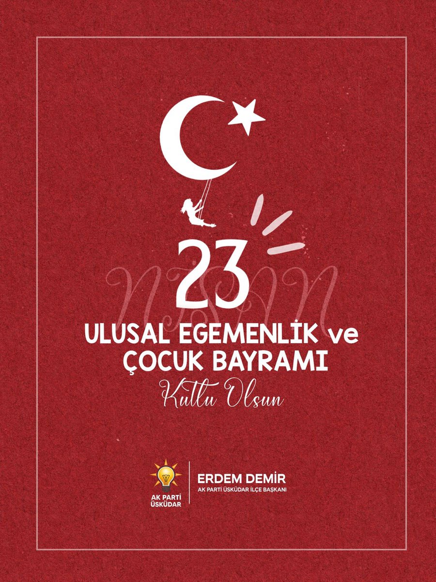 Egemenliğimizin sembolü, milli iradenin tecelligahı Gazi Meclisimizin açılışının 104. yılında Gazi Mustafa Kemal Atatürk ve silah arkadaşlarını rahmetle anıyor, yarınlarımızın asıl sahibi çocuklarımızın #23Nisan Ulusal Egemenlik ve Çocuk Bayramı'nı gönülden kutluyorum.