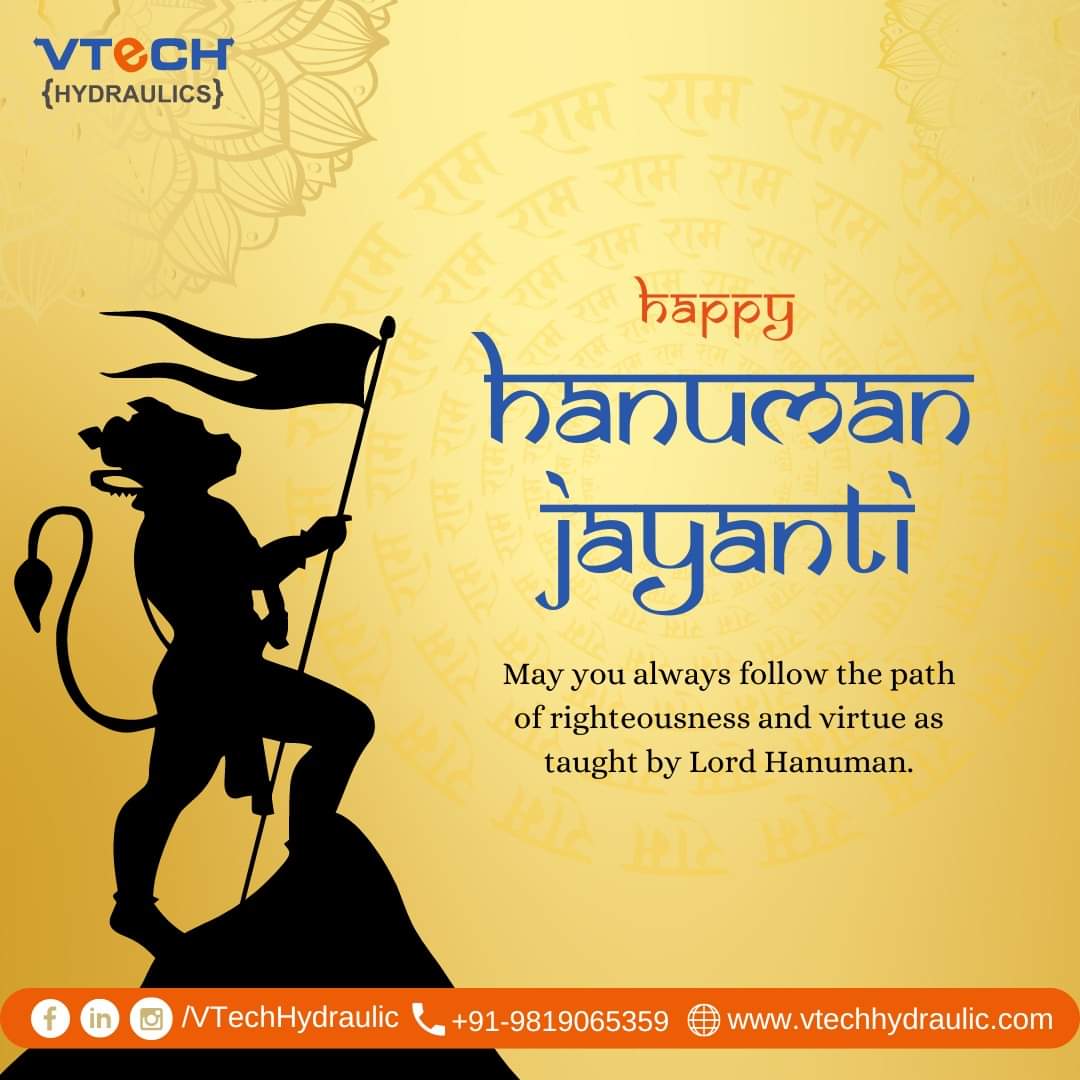 vtechhydraulic's tweet photo. May you always follow the path of righteousness and virtue as taught by Lord Hanuman.

Happy Hanuman Jayanti!

#Vtech #VtechHydraulic #HanumanJayanti #JaiShreeRam #Festival2024 https://t.co/m6WYfTZDp1