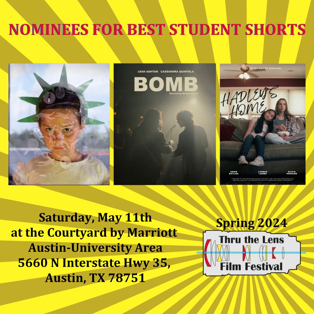 FusionCorpus's tweet photo. Thru The Lens Film Festival nominees for best “STUDENT” short...

- Mother of Exiles
- Bomb
- Hadley’s Home

For Tickets: https://t.co/rBPEODDQ3U

https://t.co/8c6nPllSSt https://t.co/2SjDAxkC66