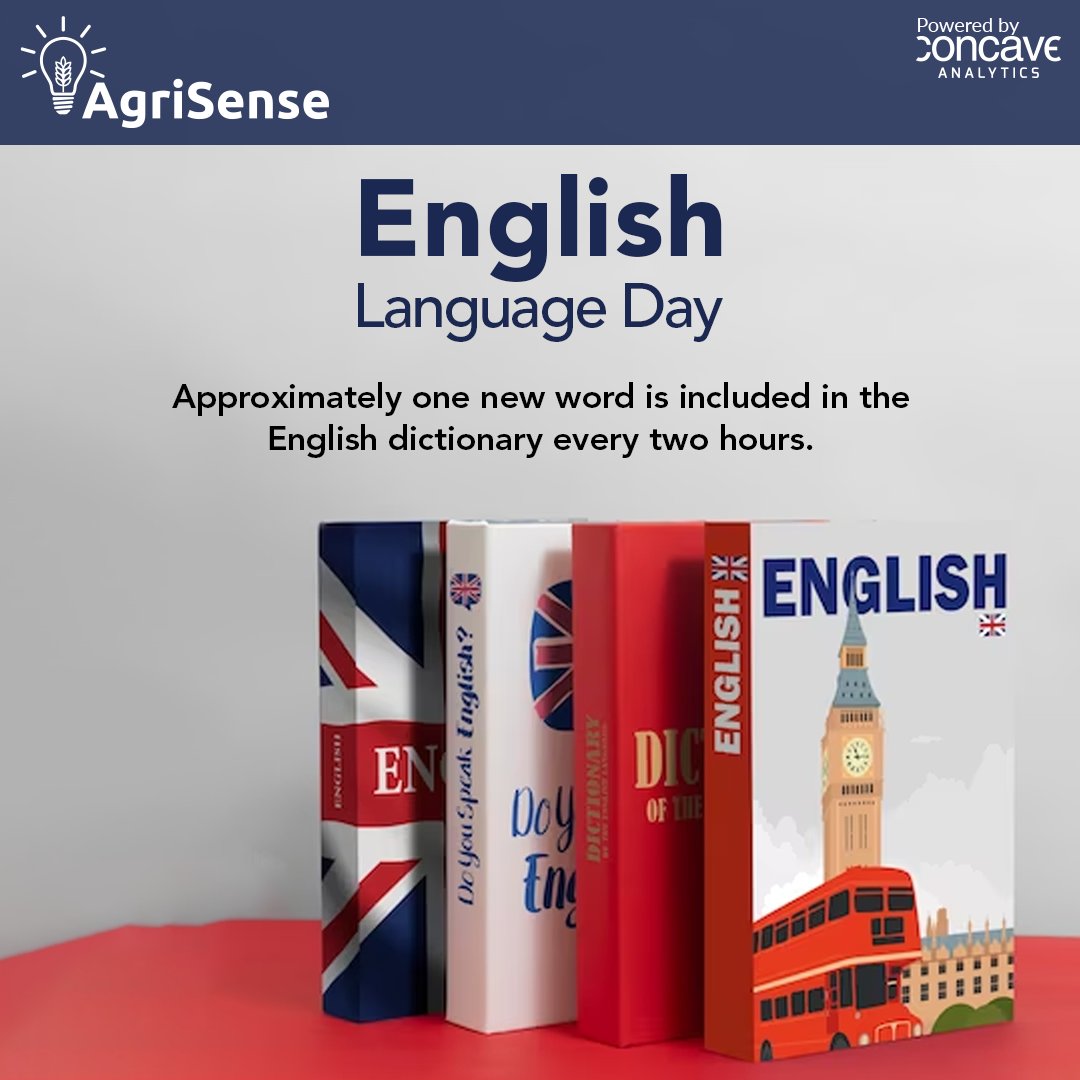 Happy English Language Day! Today, we celebrate the global significance of the English language, a bridge that connects people across cultures and continents.
Here's to the language that unites us all! 
#ConcaveAnalytics #AgriSense #ConcaveAGRI 
#CulturalExchange #GlobalLanguage