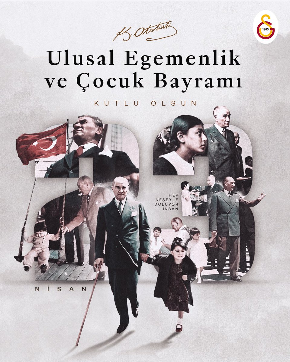 GalatasaraySK's tweet photo. 🇹🇷 TBMM’nin açılışının 104. yıl dönümünde, Büyük Önder Mustafa Kemal Atatürk’ün tüm çocuklara armağanı #23NisanUlusalEgemenlikveÇocukBayramı’nı kutluyoruz. Gelecek nesillerin yaşama ulusal egemenliğin güvencesinde eğitimle, sporla, sanatla ve çağdaş beşeri değerlerle hazırlanmasını destekliyoruz. Tüm çocuklarımızın bayramı kutlu, Türkiye Cumhuriyeti ebedi olsun.