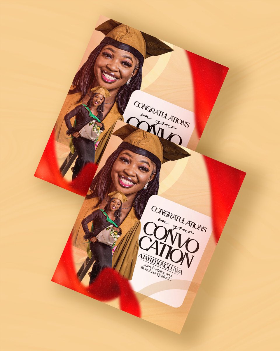 Excited to share this stunning convocation flyer design I created for a special client.

#GraphicDesignInspiration #CreativeDesigns #FlyerDesign #DesignAgency #VisualArtistry #ArtisticExpression #GraphicDesignersLife #DesignCommunity #ClientWork #CreativeProcess #Lautech