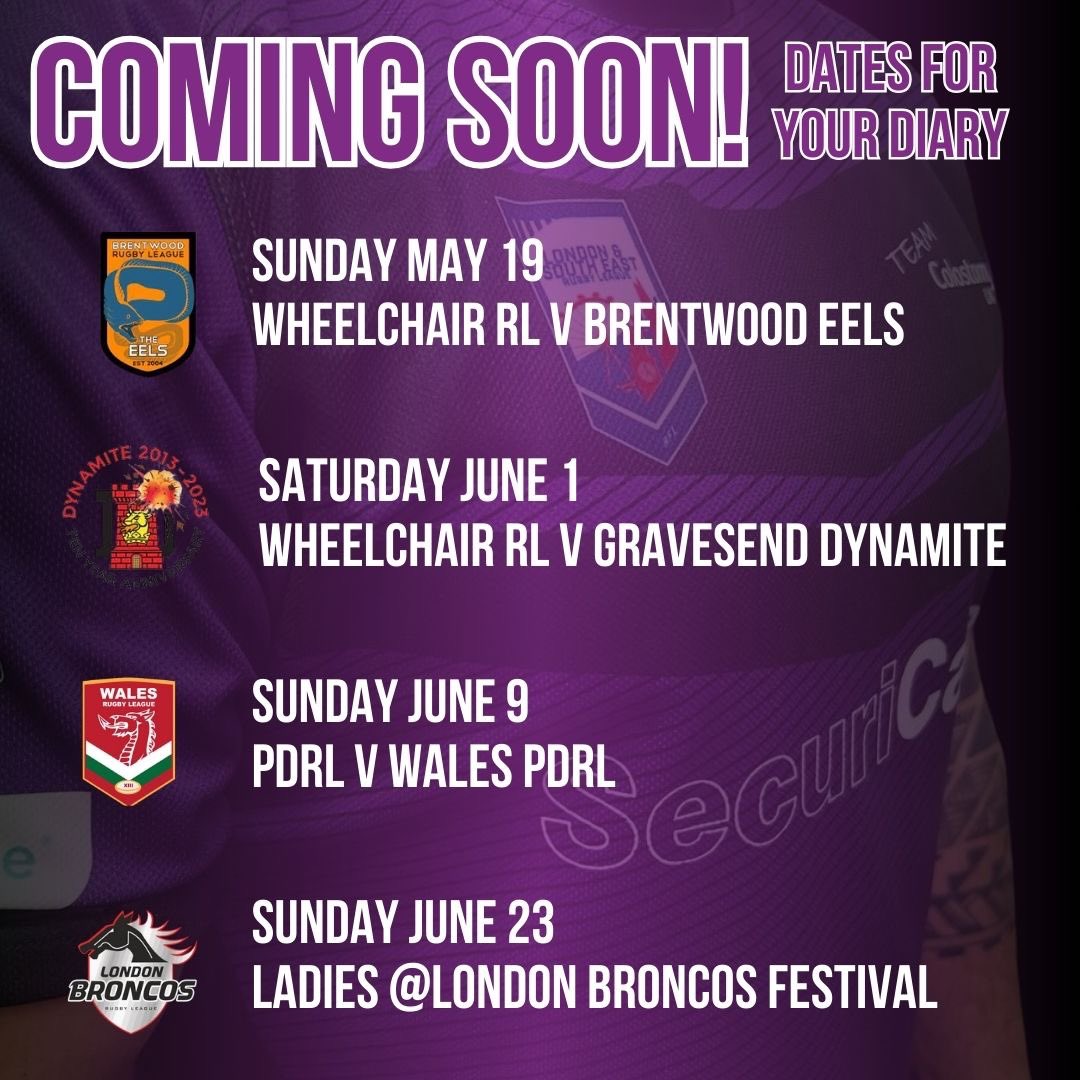 We've got a great calendar coming up in May and June with some fantastic games for our Wheelchair, Women's, and PDRL teams! 😁 Fancy coming to watch a game or two? Then check out our fixtures page for more info! shorturl.at/bo678 #UpThePurps💜 #RugbyLeague #StomaAware