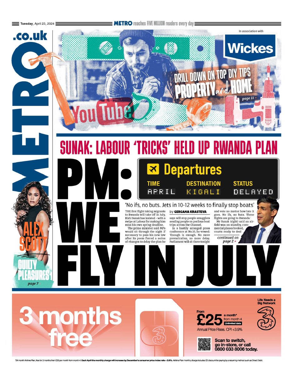 🇬🇧 PM: We Fly In July

▫No ifs, no buts. Jets on 10-12 weeks to finally stop boats
▫@g_krasteva
▫is.gd/KbNHPw 👈

#frontpagestoday #UK @MetroUK 🇬🇧