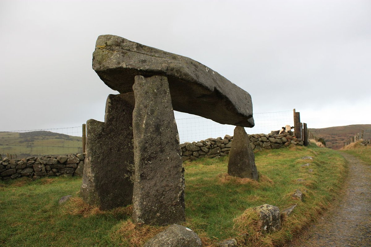 #TombTuesday
Legananny Dolmen is a megalithic dolmen 9 miles southeast of Banbridge in County Down, Northern Ireland.

This tripod dolmen has a capstone over 3m long and 1.8m from the ground. It dates to the Neolithic period. #Archaeology