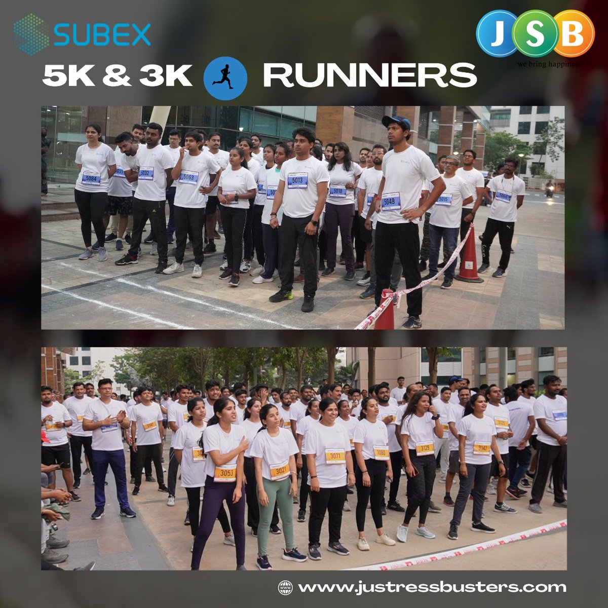 Marching towards wellness! JSB teamed up with Subex for an invigorating marathon on March 16th, bringing together participants for both the 3k and 5k races. Together, we're taking strides towards healthier, happier lifestyles.
.
#CorporateWellness
#JSBEvents #corporateevents