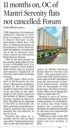 @Lolita_TNIE @BDACommissioner @NewIndianXpress @XpressBengaluru @DKShivakumar @mlanaharis @siddaramaiah @KannadaPrabha @_kanakapuraroad We have thousands of illegal building in Bengaluru. We request BDA to release list of those illegal building so that home buyers be cautious. BDA not taking action even after one year of notice for unauthorised building, building where plan was violated.