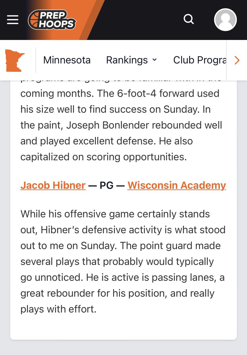 He’s not just a shooter‼️Lockdown defender, great finisher at the rim, & rebounds effectively. Most importantly @Jacob_Hibner1 has a motor that doesn’t stop! #WABFam