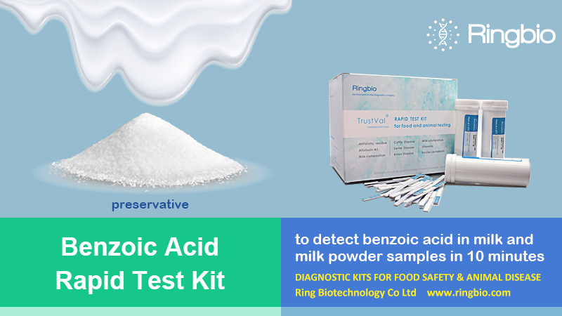 #Ringbio's Benzoic acid #rapidtest kit is for the rapid detection of #benzoicacid in #milk and #milkpowder samples. The detection time is 10min. It is really rapid, sensitive and accurate, and can be used by both #laboratories and #farmers.
 
Check here, lnkd.in/gaKqYj_v