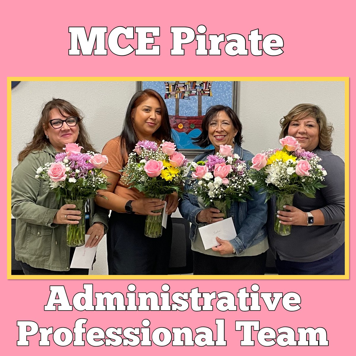 NoraMacias_MCE's tweet photo. Thank you for your hard work, loyalty, positive attitudes, and making The Ship a better place! π©βπ»#TeamSISD #AnchoredInLearningβοΈπ #AdministrativeProfessionalWeek https://t.co/raLpVlL28p