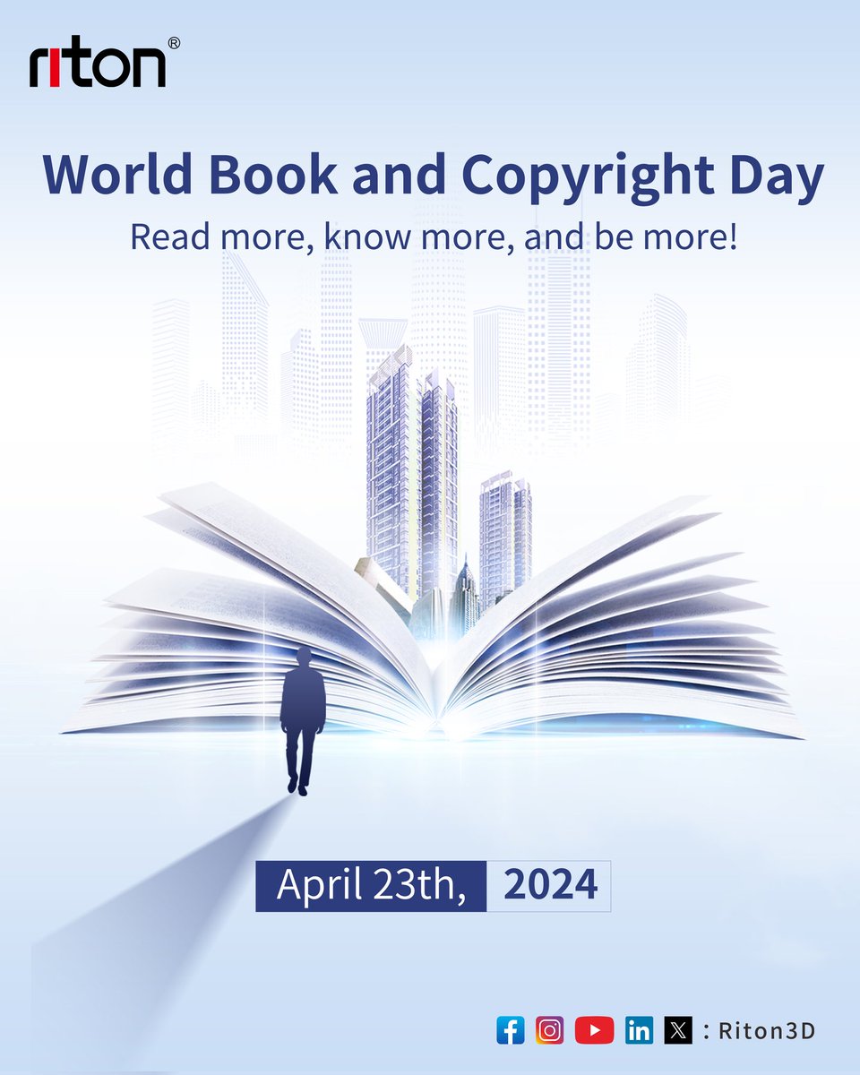 Unlock your mind, in books you'll find.📘
Happy World Book Day!

#WorldBookandCopyrightDay2024 #Riton3D #3Dprinting #3Dprinter #DigitalDentistry #AdditiveManufacturing