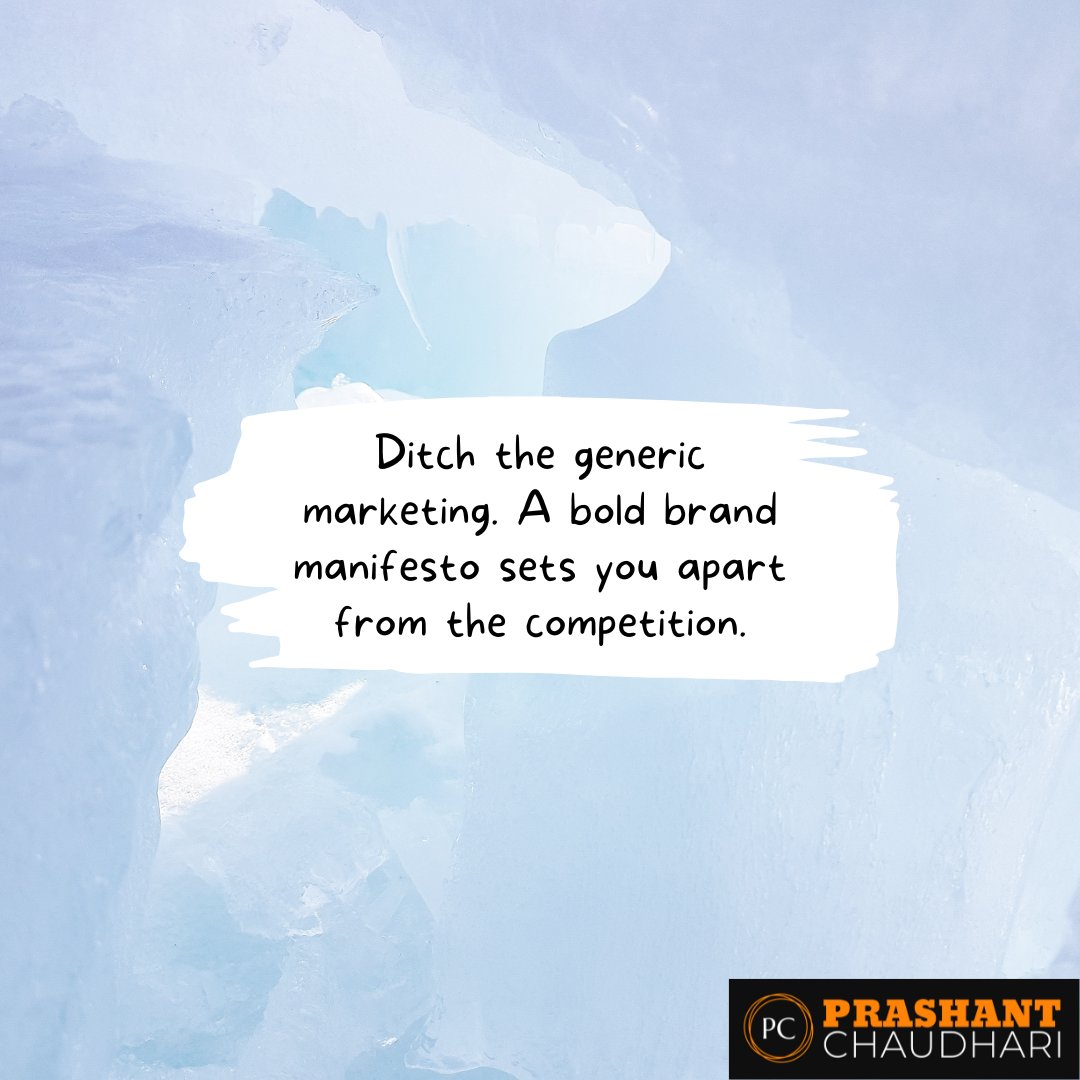 'Ditch the generic marketing. A bold brand manifesto sets you apart from the competition.' #branding #findyourniche #buildyourbrand