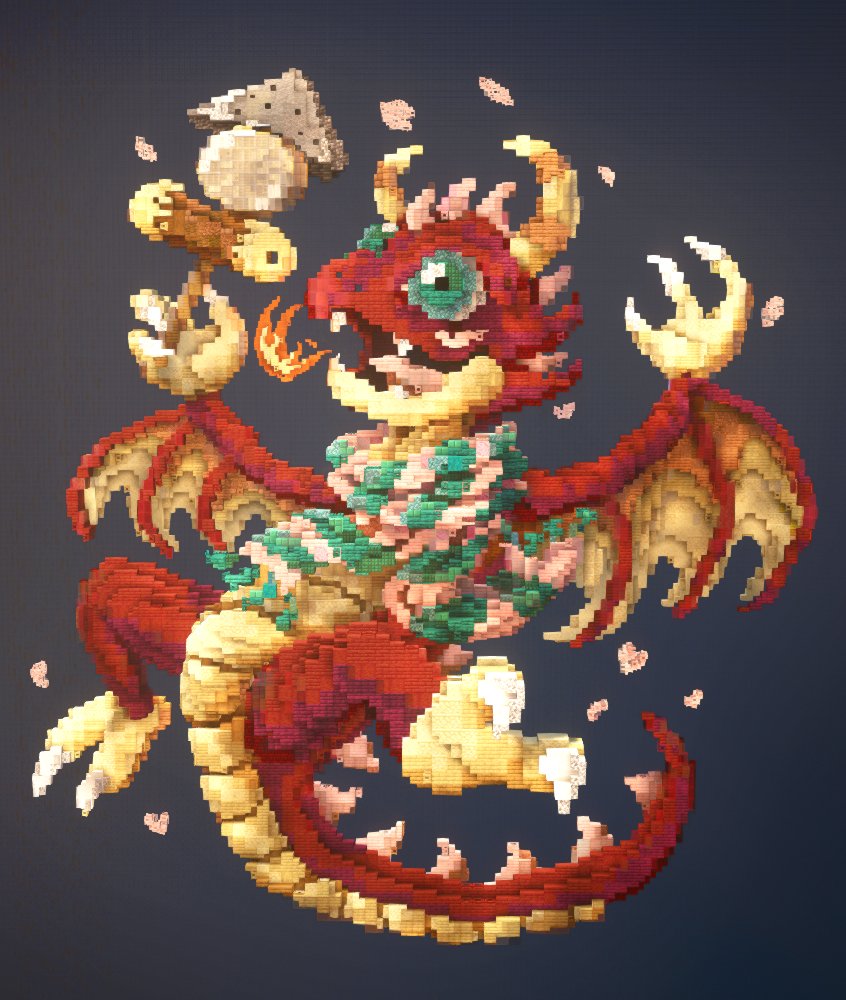 #ドラゴンの日 　#Minecraftbuilds

🌸竜の子🐲