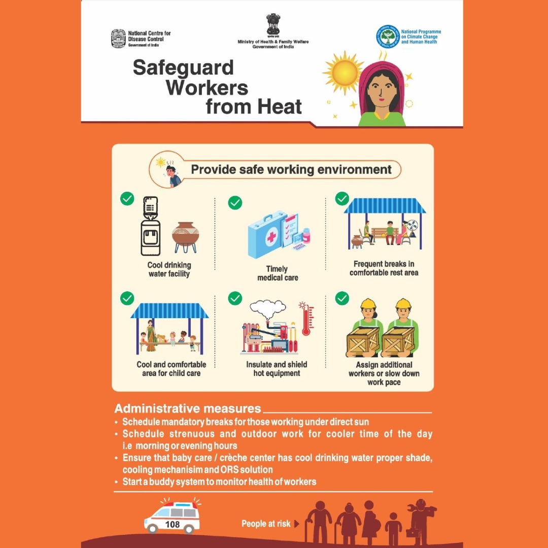 Safeguard outdoor workers from the ill effects of extreme heat! To avoid heat exhaustion provide clean and cold drinking water, shade, frequent breaks, and first aid when needed! Severe heat can be deadly! . . . #BeatTheHeat