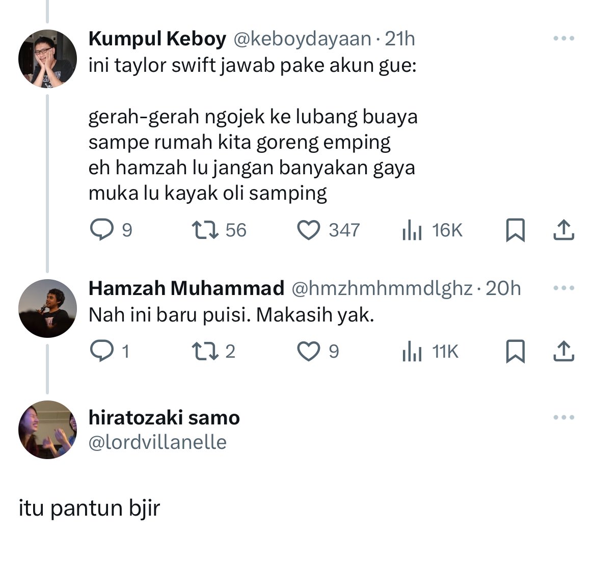 Dah ah males ladenin si paling nyastra yang ternyata ga bisa bedain puisi ama pantun ~