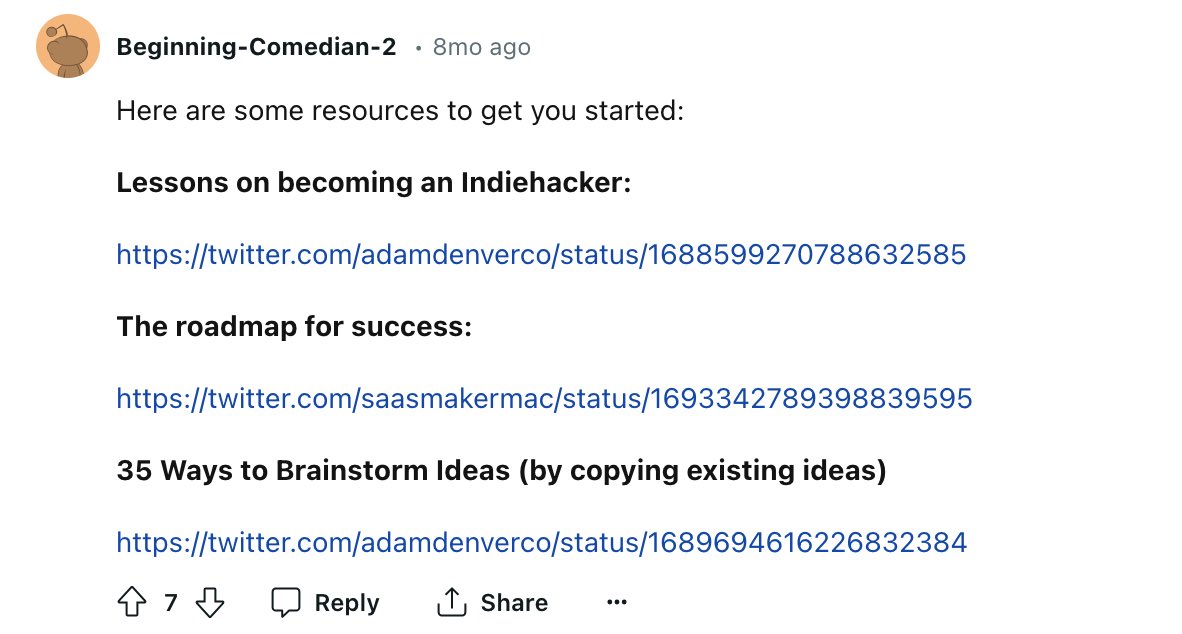 kmagen2's tweet photo. First step to become an indie hacker, I found some resources to learn then summary :
1 - From https://t.co/6MtBfqBRNj 
2 - From https://t.co/qbX4F7p6F9

If you have any suggestion, let share with me. Thanks too much! https://t.co/ZqOG8XBAQ3
