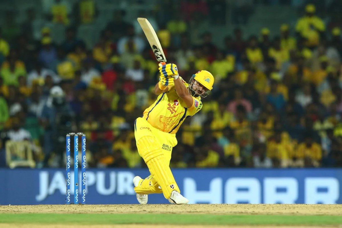 On This Day 2019, Suresh Raina scored a quick 38 (24) vs SRH, coming in when CSK were 3/1 in 3rd over & added 77 from 7.3 overs in a match-turning 2nd wicket stand chasing 176 He made a 2nd partnership of 50+ with Shane Watson in 3 matches vs SRH @ImRaina 💛