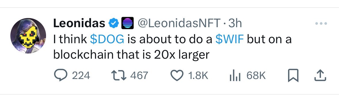 Does Bitcoin being 20x larger than Solana mean that $DOG should be bigger than $WIF?
