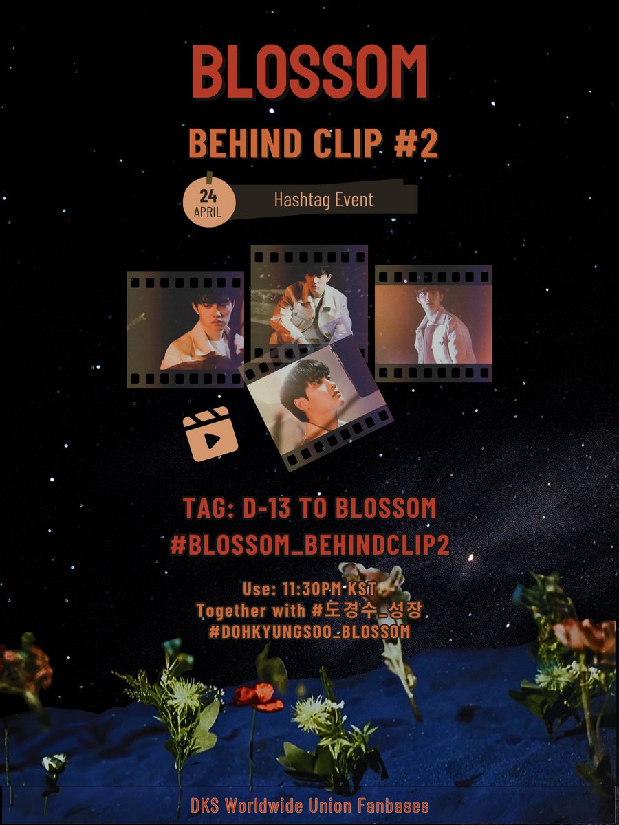 📣 Hashtag Announcement: Blossom Behind Clip #2 🌸 📝 D-13 to BLOSSOM #️⃣ BLOSSOM_BEHINDCLIP2 Together with #도경수_성장 #DOHKYUNGSOO_BLOSSOM Use: 11:30PM KST Another behind scenes clip coming up tonight 🥰 #디오 #도경수 #DohKyungsoo #DO (D.O.) @companysoosoo_