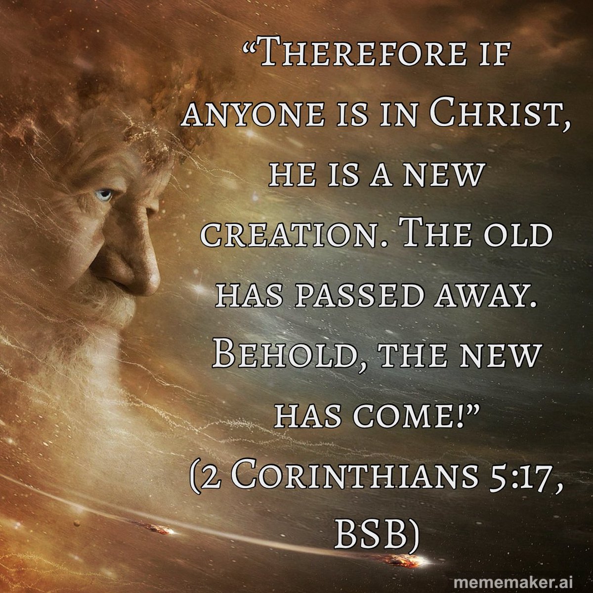 “Therefore if anyone is in Christ, he is a #newcreation. The old has passed away. Behold, the new has come!” (2 Corinthians 5:17, BSB)