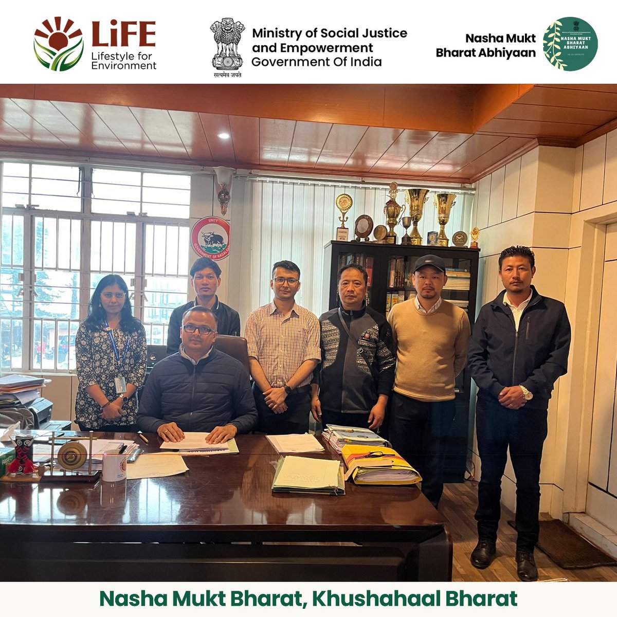 Under NMBA, a District Level Meeting was organised with the Deputy Commissioner Shri Kumar Ramnikant, Kohima, Nagaland and PMU state coordinators. @Drvirendrakum13 @MSJEGOI @NITIAayog @HMOIndia @UNODC @_saurabhgarg #nmba #drugfreeindia