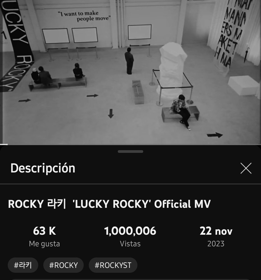 Rocky ha logrado su primer millón de reproducciones de 'Lucky Rocky'
Muchas felicidades!! 🥳🥳🥳
@p_rockyent
@onefinedayent
#ROCKY #ROCKYST #HAMO #LuckyRocky