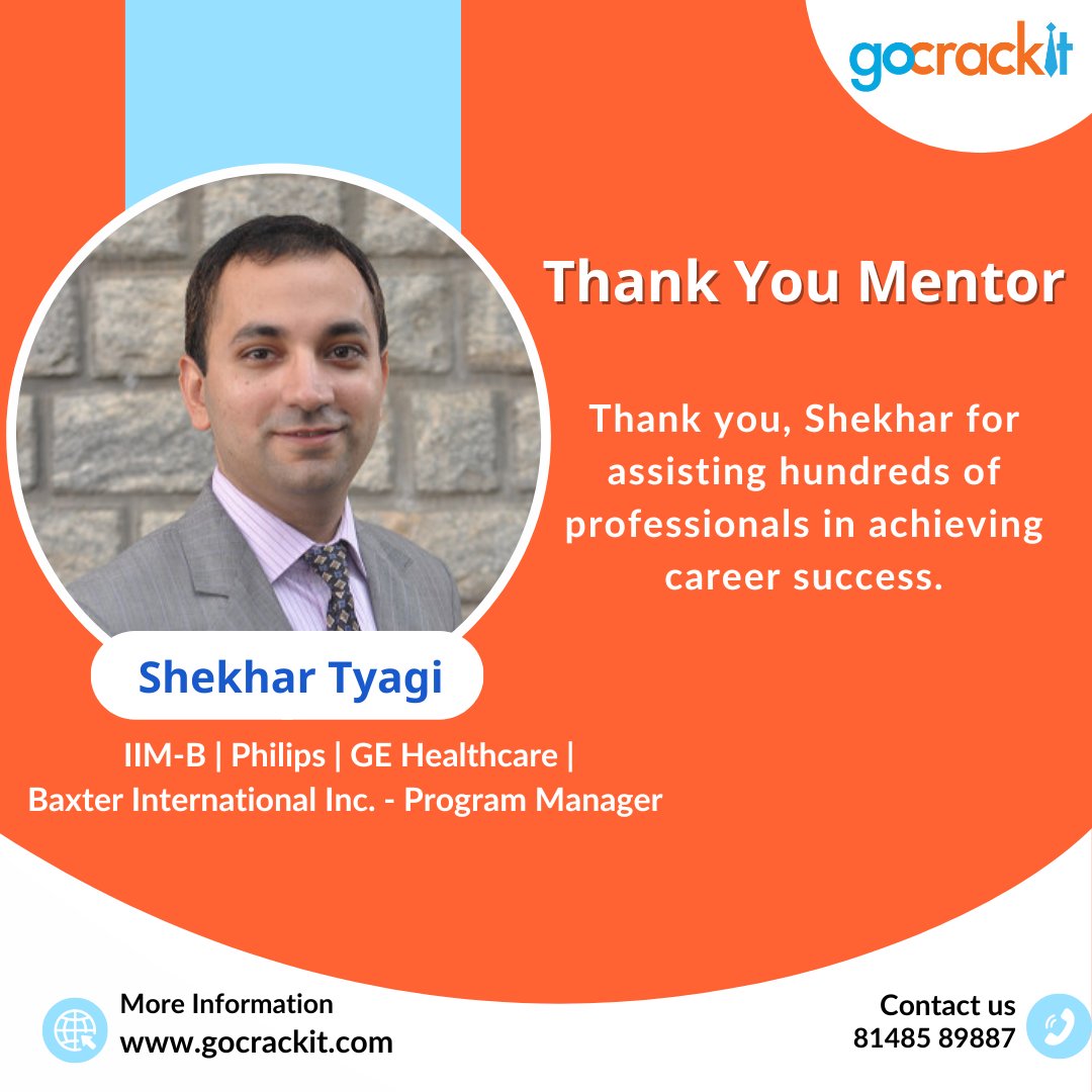 Expressing our heartfelt gratitude to Shekhar Tyagi for his invaluable contributions in helping hundreds of professionals achieve career success. #gratitude #career #mentoring #aspirants #careerdevelopment #careergrowth #mentees #mentors