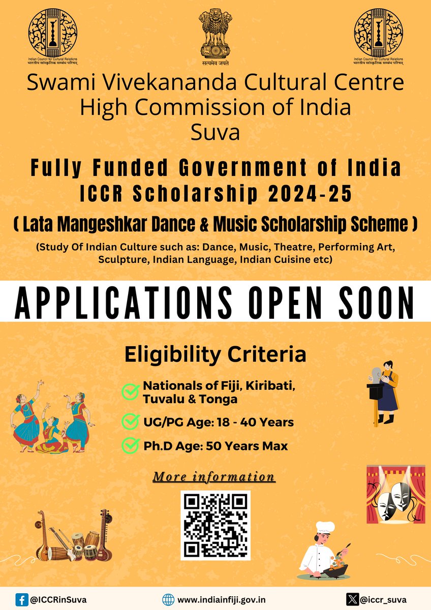 Announcement on ICCR Scholarship Scheme 2024-25. The ICCR A2A Portal, facilitating applications for higher education opportunities in India for foreign students, is now accessible. Here's the timeline for ICCR scholarship applications For more details: a2ascholarships.iccr.gov.in