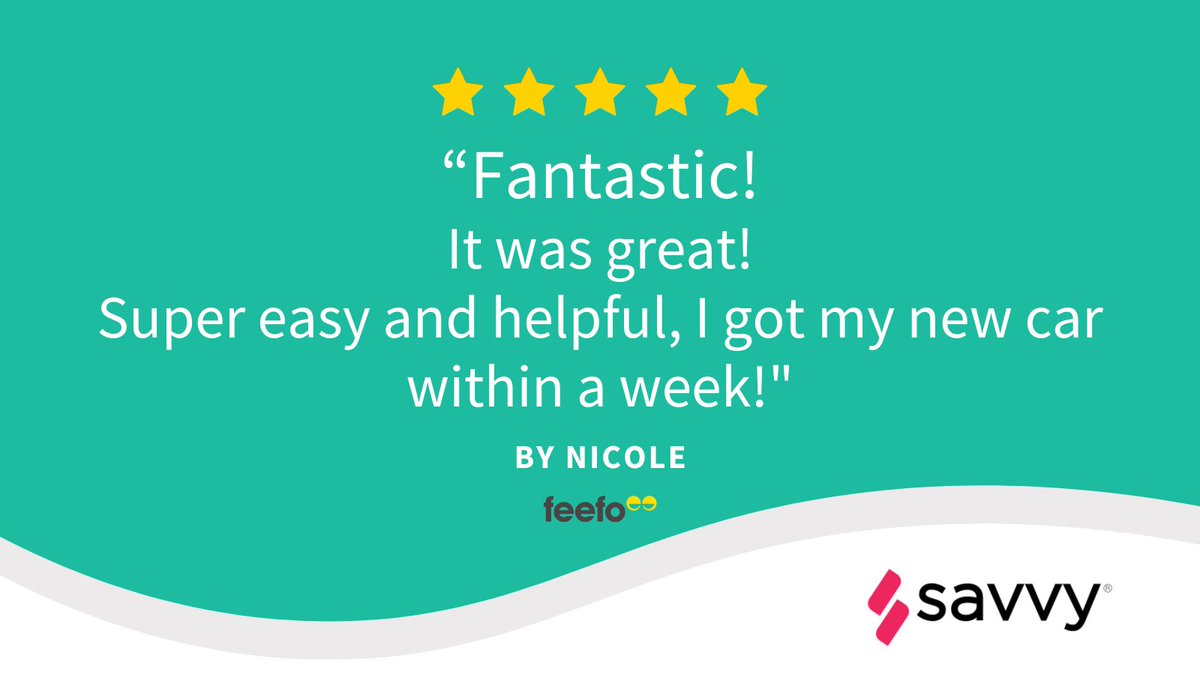 ⭐️ Fantastic! Nicole had a seamless experience with us. Finding her dream car was super easy and quick! Join our satisfied customers and get your new ride hassle-free today! 🚗

Learn more 👉 savvy.com.au 

#Savvy  #CustomerReview #CustomerTestimonials #Carloans