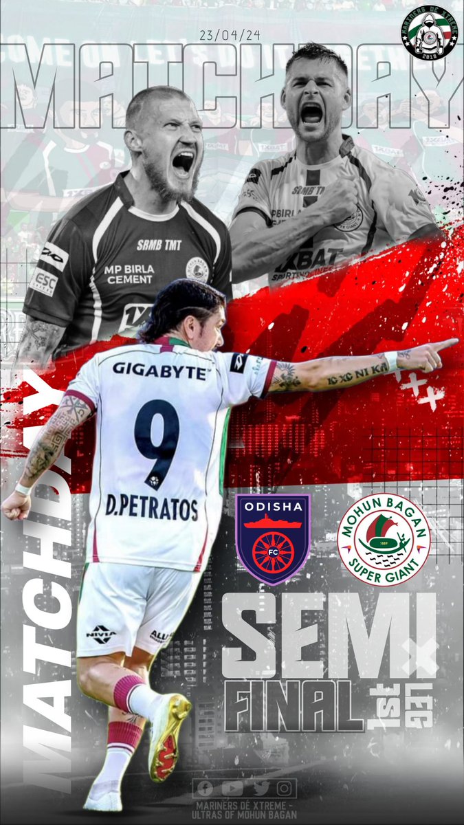 #matchday 💥

Tonight #Mariners will face Odisha FC in the high voltage semi final  🔥🔥 

#UltrasMohunBagan #GreenMaroonloyalUltras #JoyMohunBagan #MBAC1889 #MDX #ultras #Mariners