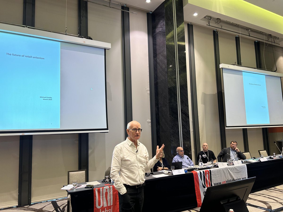 📌Sharing the key highlights of the discussion paper 'The Future of Retail Unionism' that we drafted for UNI Commerce, Michael Crosby (@Power_at_work), made the message clear: 'Organizing e-commerce is existential for the commerce unions. We must take on this challenge!'