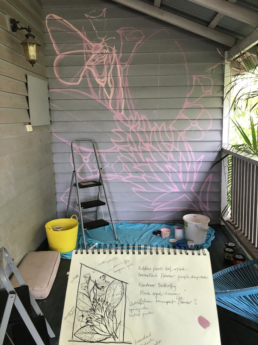 Sketching out my next painting ✍🏻👩‍🎨 #muralart #nature #artist