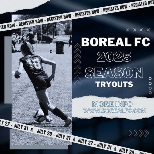 Boreal tryouts❗️Register today @ borealfc.com #wearetree #rollpines