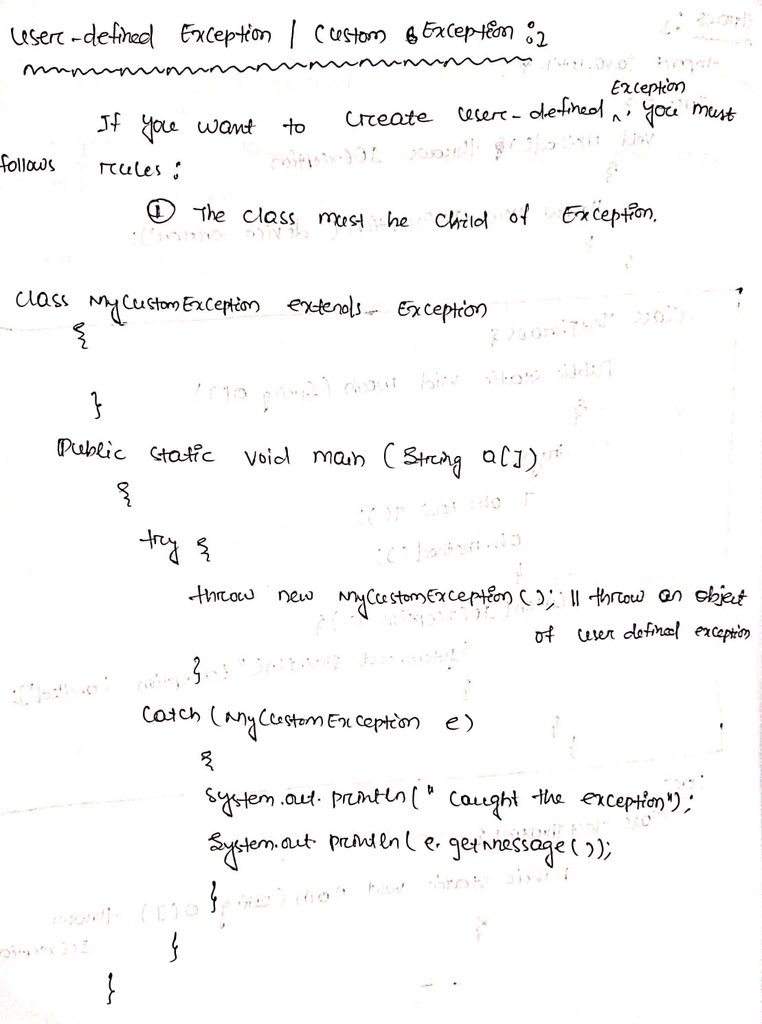 Pritam_dash17's tweet photo. "Day [36/50] of Java learning!
Today I have covered:
         🔰 Custom Exception in Java

I am thrilled to explore creating custom exception in java.#Java #CustomException #LearningJourney" https://t.co/rZCz04rXmu
