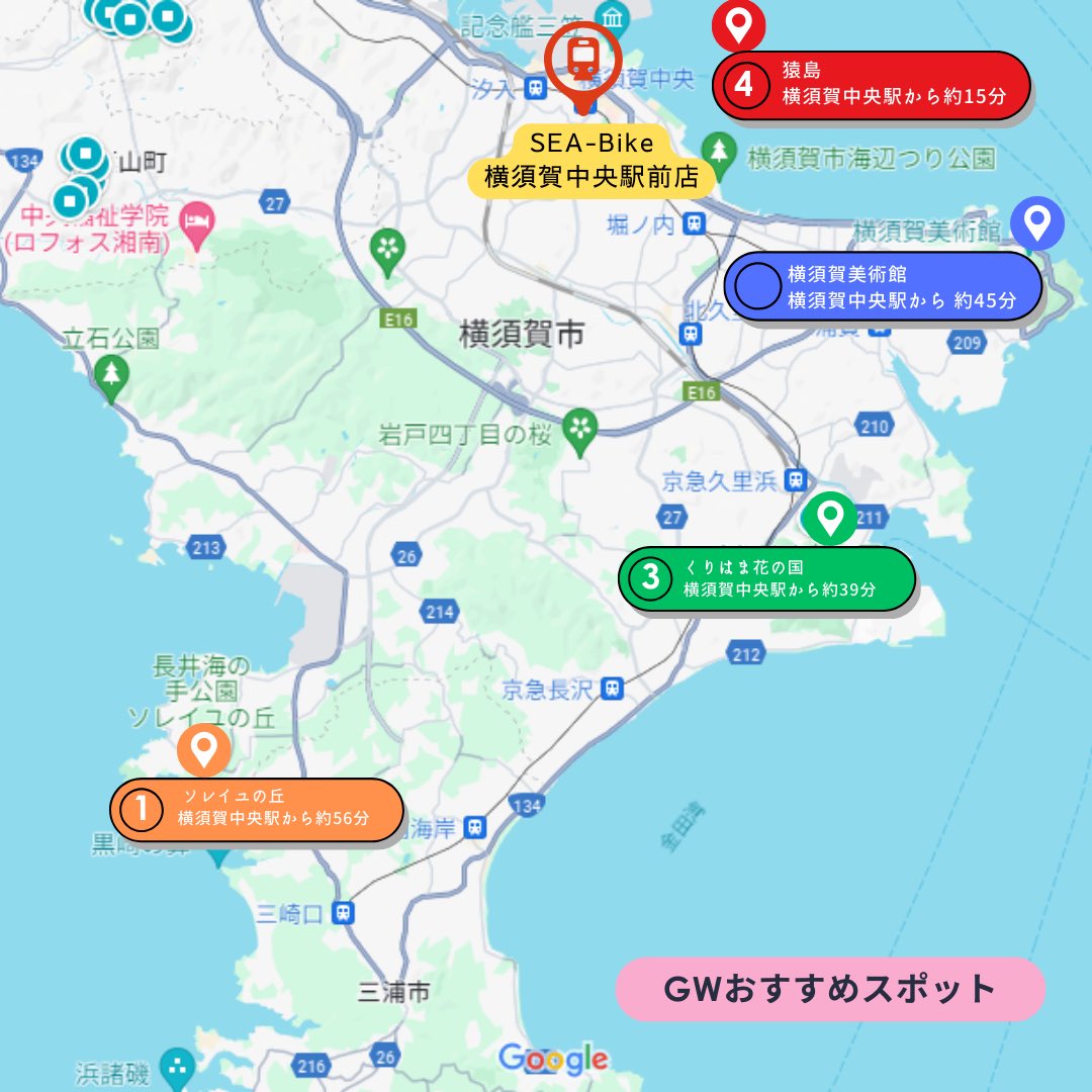 SEABike2's tweet photo. ＼GWまで残りわずか！🌱／

横須賀エリアのおすすめスポット配信中！

ネモフィラやポピーの花畑や
横須賀美術館での鈴木敏夫とジブリ展と
魅力が盛りだくさんの横須賀エリア✨

まだ行く場所が決まってない！
という方はぜひ！

SEA-Bikeを借りて横須賀エリアを
思いっきり満喫してみませんか？🚲 https://t.co/HWhg342XO4