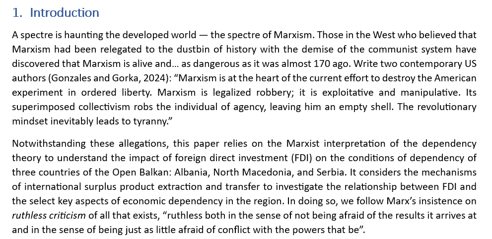 'A spectre is haunting the developed world - the spectre of Marxism. Those in West who believed Marxism to be dead have discovered that Marxism is alive and… as dangerous as it was almost 170 ago.' This is how @B_Kagarlitsky & I start our new paper to be presented @Ekonomski