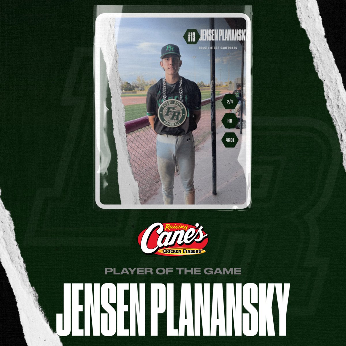 <a href="/JensenPlanansky/">Jensen Planansky</a> is your <a href="/raisingcanes/">Raising Cane's</a> Player of the Game after driving in 4 including a 3 run homer in the 6th.