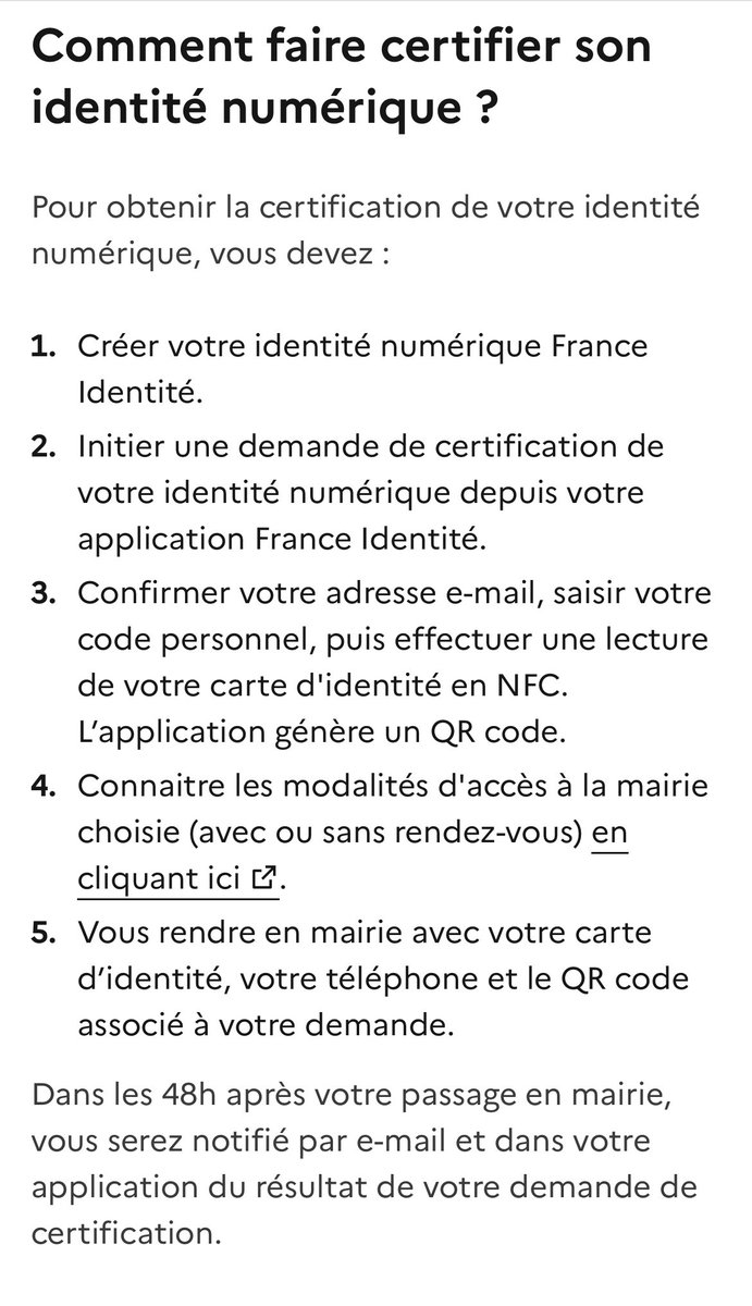 Après avoir créé son IDENTITÉ NUMÉRIQUE avec l’application France Identité et avec sa carte CNIe , COMMENT LA FAIRE CERTIFIER EN MAIRIE france-identite.gouv.fr/identite-numer… sl.bing.net/jgEBL3fCdcO