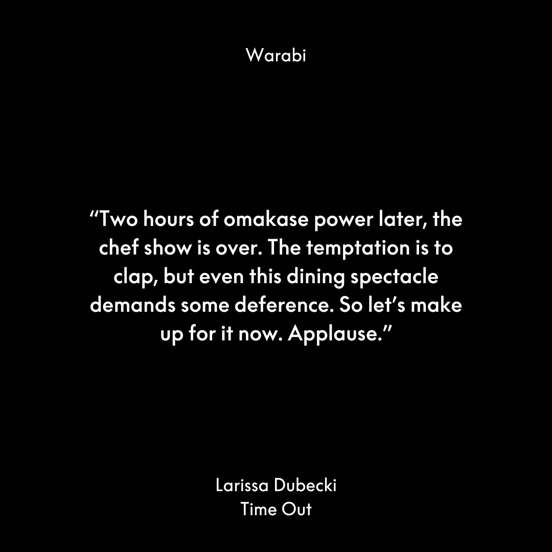 Warabi has been listed as one of Melbourne's top 50 restaurants by Time Out Melbourne. Read More: whotels.ht/6013b509J