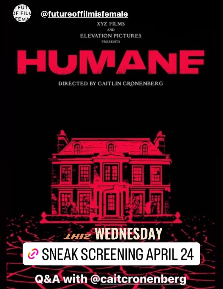 @TheFOFIF is hosting a sneak preview of HUMANE w/ director Caitlin Cronenberg on 4/24 @IFCCenter! Get tix: tinyurl.com/2ex83ns5
