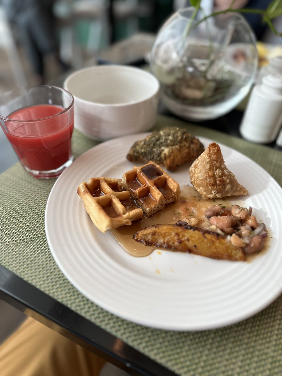 Let he or she who hasn’t started the day with waffles, a samosa, Ful medames, a zaatar croissant and watermelon juice, cast the first (very confused) stone. - Dubai