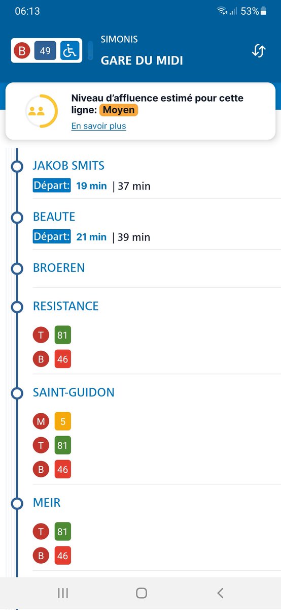 casimir32's tweet photo. @STIBMIVB bjr, pas de bus 49? 20 min d'attente pour la gare du midi ? https://t.co/dJcw20dT9e
