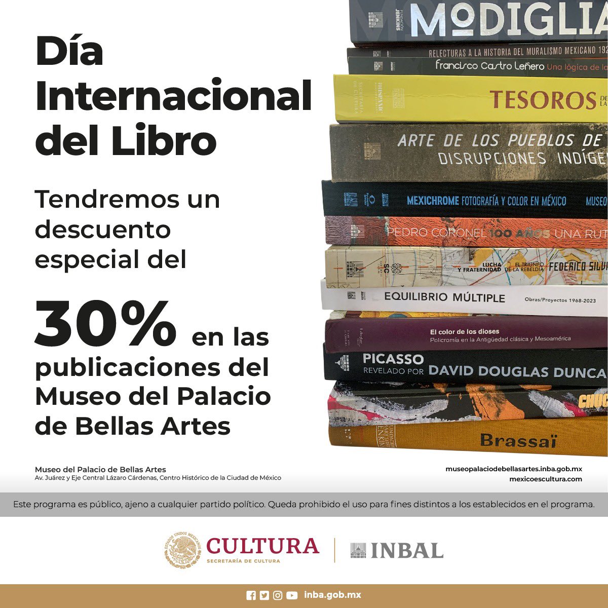 Mañana por el Día Internacional del Libro 📚 adquiere cualquiera de nuestras publicaciones disponibles con 30% directamente en la tienda del museo, o por correo a 👇🏼 ventas@ampba.org.